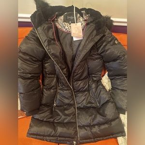 Jessica Simpson Faux fur trim puffed coat M